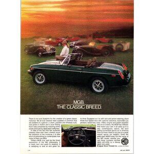 1980 MG MGB Convertible A Classic Breed Vintage Print Ad Sunset Field Wall Art